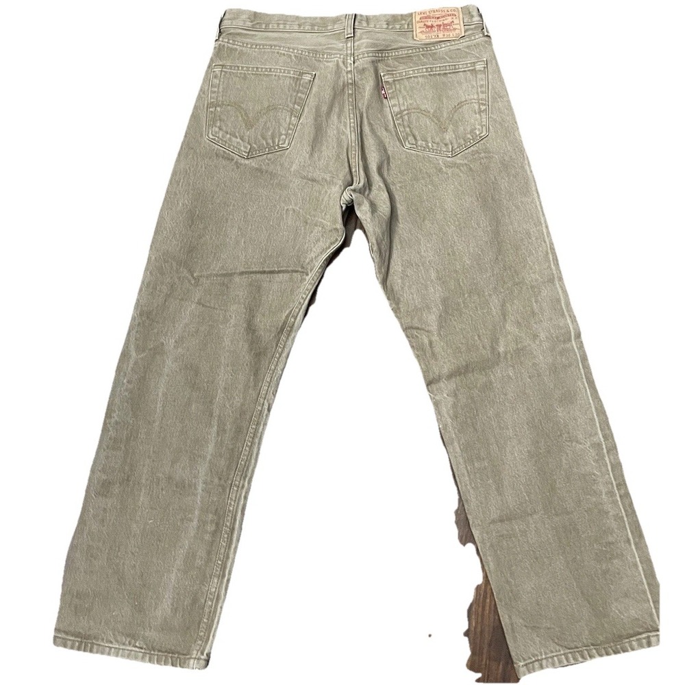 Levis Red Tag 501 Jeans Mens Original Button Fly Color Beige 36x30 Straight Fit - Picture 5 of 11